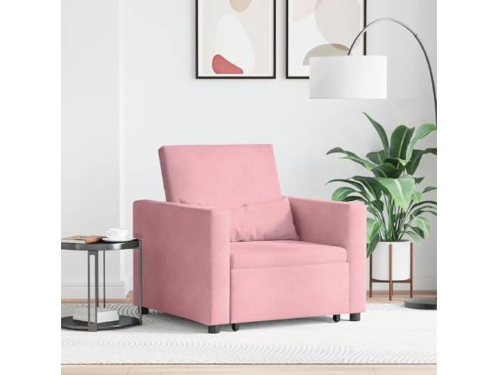 HEFZGDB 3-in-1 Schlafsofa Rosa Samt Umwandelbarer Sessel mit Bequemer Polsterung und Platzsparendem Design für Wohnzimmer und Gästezimmer
