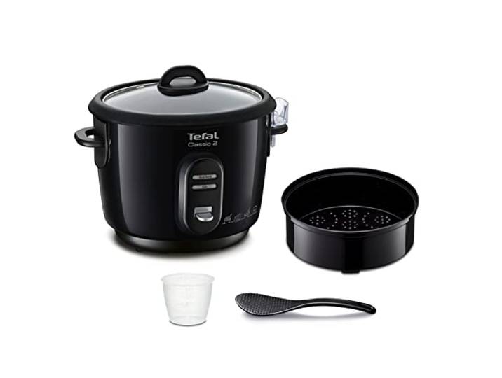 Tefal Classic rijstkoker 1 L, 6 kopjes rijst, met stoommand, zwart RK1028