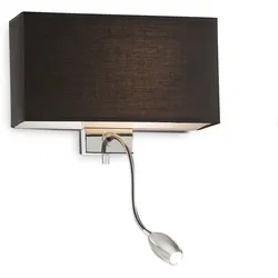 Ideal Lux Wandleuchte HOTEL AP2, 2-flammig, E27 + LED-Spot, Schwarz IDEA-035956