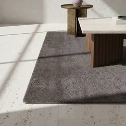 Teppich Kurzflor Waschbar ISAR in Grau, einfarbig, Ø 80 cm