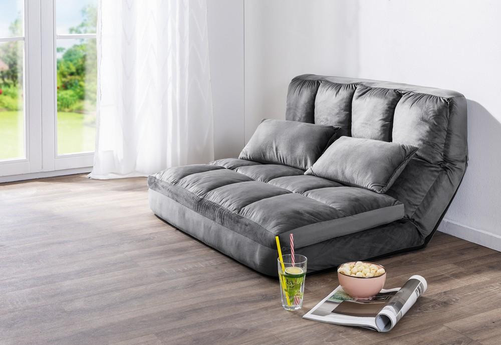 Better Home 2-in-1 opvouwbare vloerbank met rugleuning - Donkergrijs