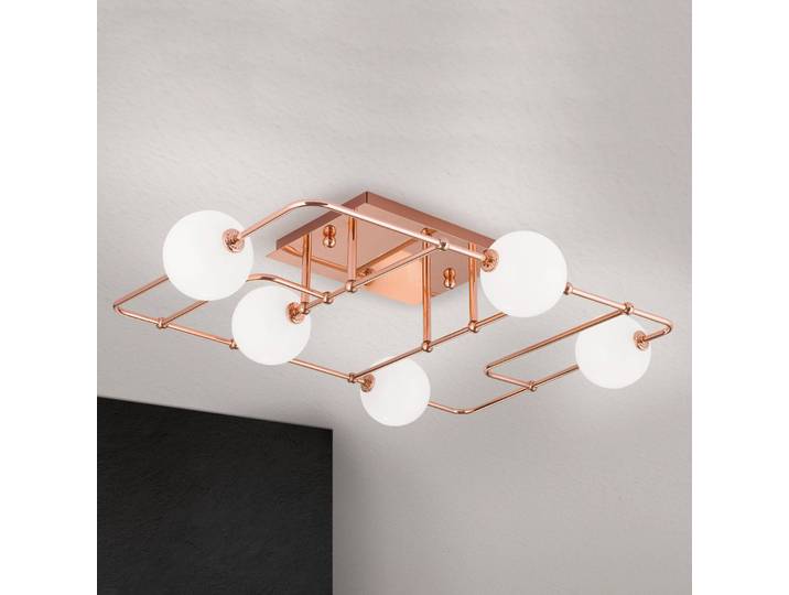 ORION Deckenleuchte Pipes, dimmbar, kupfer, für Wohn- / Esszimmer, Messing, Modern