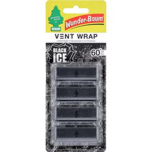 Wunderbaum Autoduft Vent Wrap, Black Ice, 4 Stück, bis zu 240 Tage Duft, für den Lüftungsschlitz