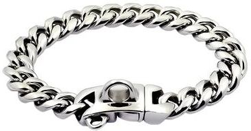 Inspire Essentials Stainless Steel Cuban Link Dog Collar Chain silver 71cm(28inch)