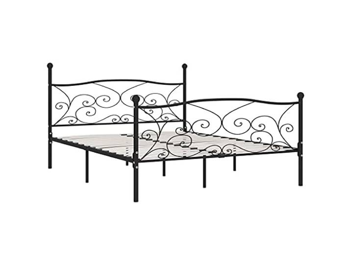 vidaXL Bedframe met lattenbodem metaal zwart 200x200 cm