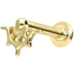 14 Karat Gold Labret mit Innengewinde SPINNENNETZ