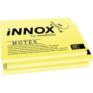 Innox Haftnotizen 3100701, gelb, 100 x 70mm, elektrostatisch klebend, 3x 100 Blatt