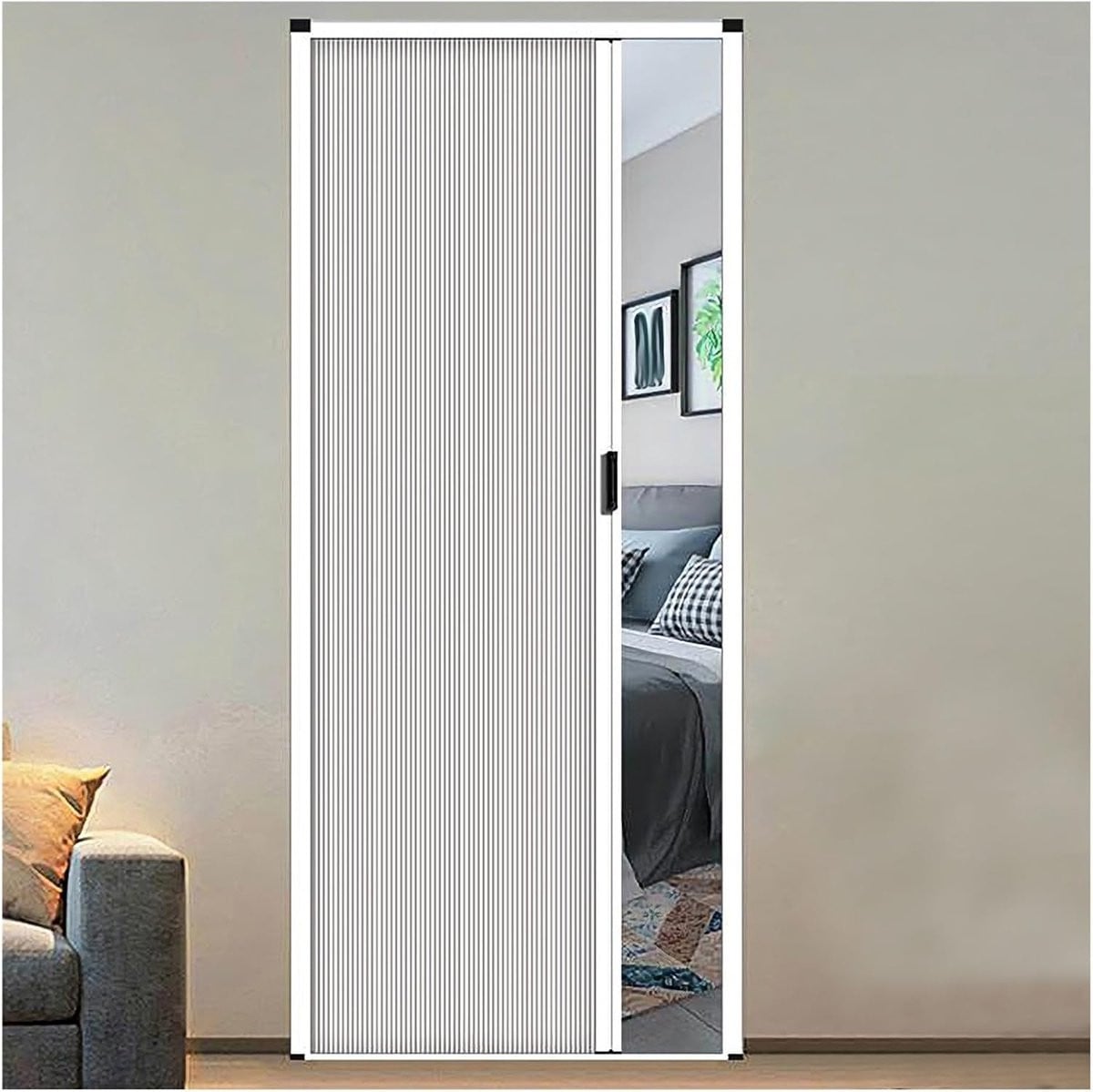 Witte vouwdeur als kamerverdeler op maat, breedte: 70-100 cm