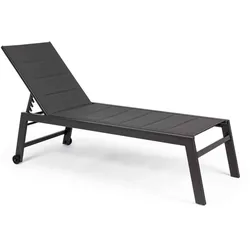 Gartenliege Hilde aus Aluminium, modern verstellbar, anthrazit, mit Rollen für Outdoor