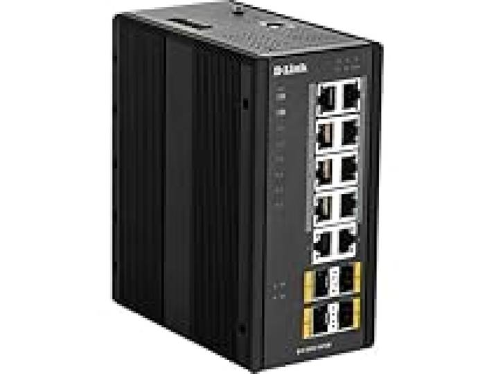 D-Link DIS‑300G‑14PSW Géré L2 Gigabit Ethernet (10/100/1000) Connexion Ethernet, supportant l'alimentation Via ce Port (PoE) Noir