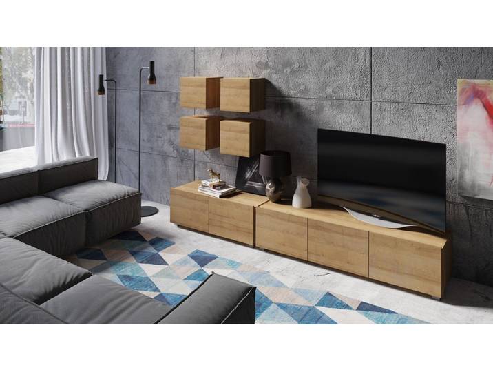 Designer Wohnwand Puccini - Holz-Holz - Luxusbetten24