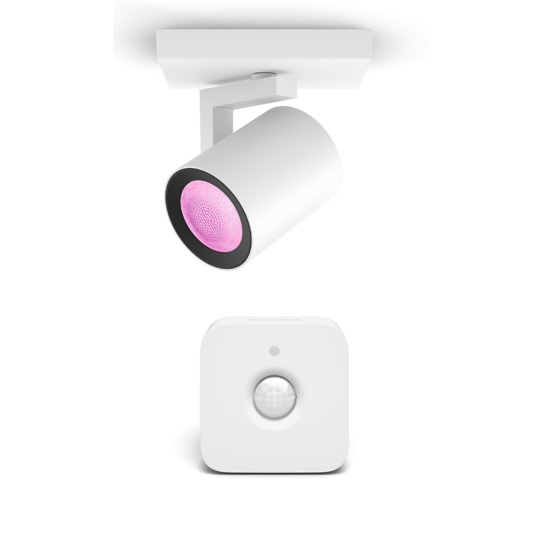 Philips Hue White & Color Ambiance Argenta Deckenleuchte weiß . 1er-Spot + Bewegungsmelder