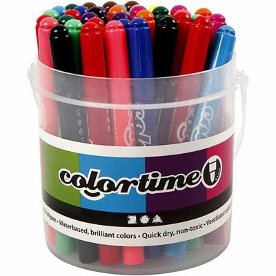 Creativ Company Colortime Marker, Strichstärke 5 mm, sortierte Farben, 42 Stk
