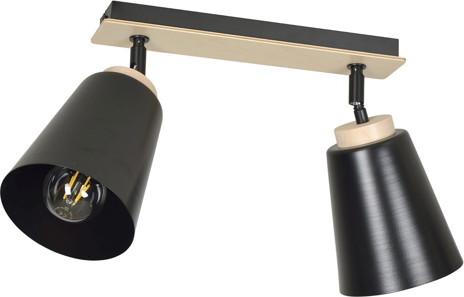 Emibig Plafondlamp Atlas 2 Zwart 2xE27 60W