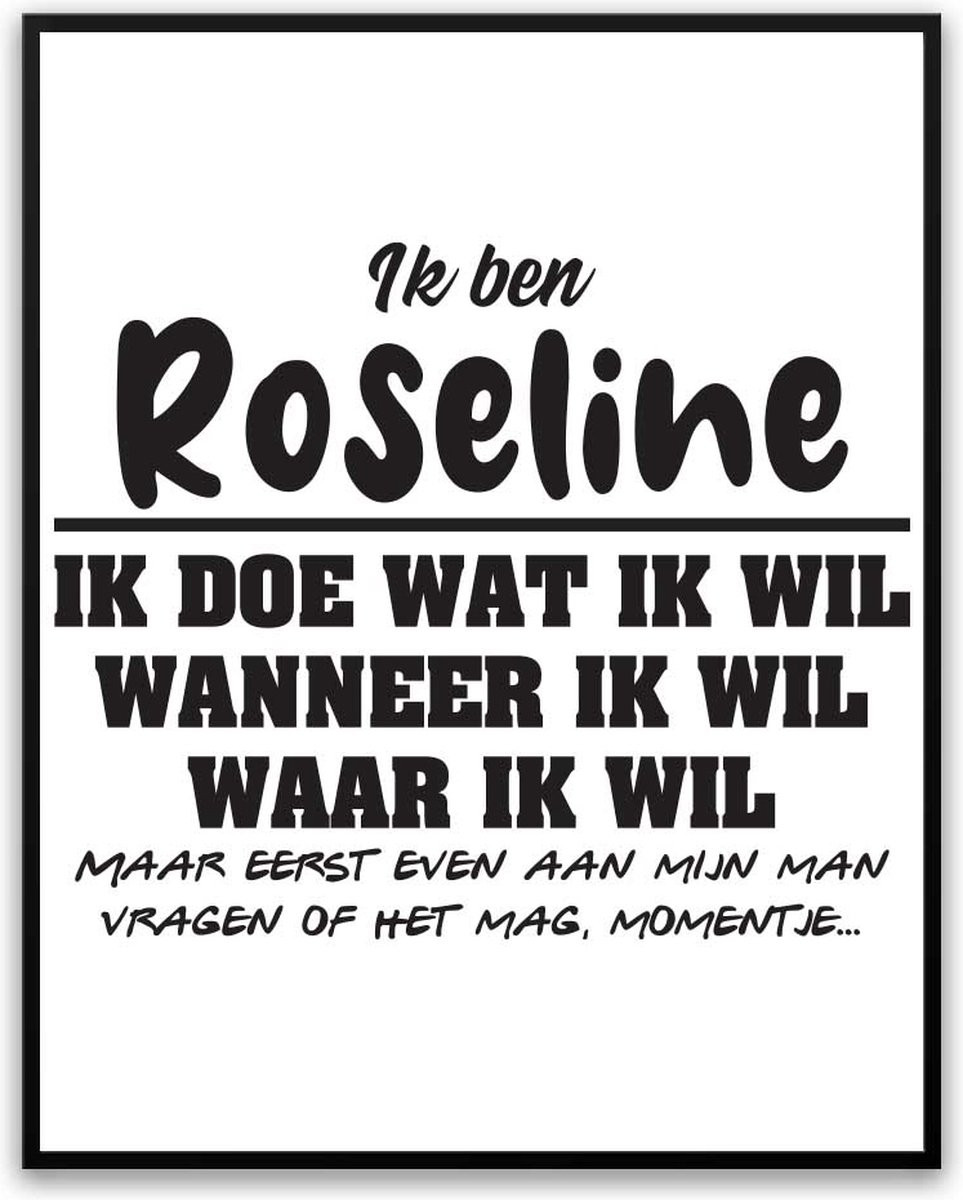Roseline Fotolijst met glas Man Vrouw - Grappige poster voor verjaardag - 30 x 40 cm