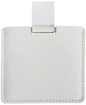 Fusion Finds Ultra Thin Compact Makeup Mirror Stainless Steel Pocket Travel Mirror With PU Leather Cover white