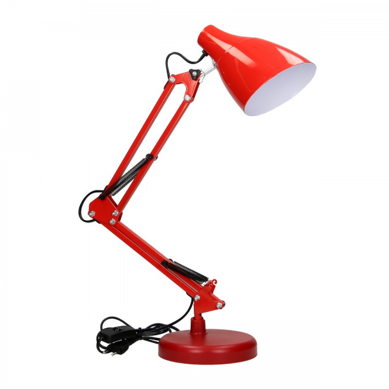 ORNO Bureaulamp DIAN, Rood, Staal, 60W, E27