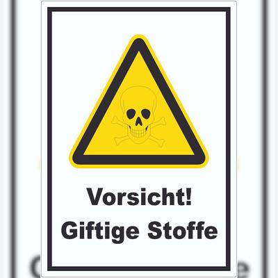HB-Druck Vorsicht Giftige Stoffe Aufkleber A8 (52x74mm)