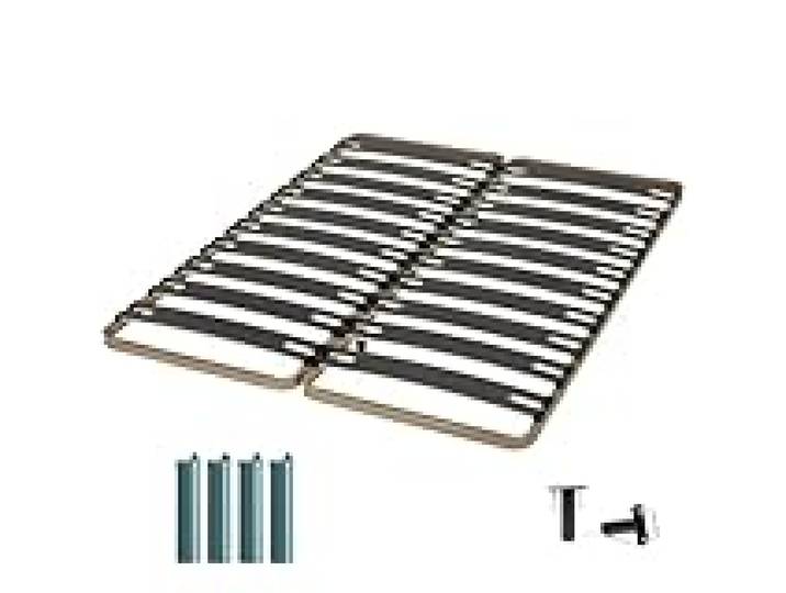 EBAC Literie Sommier à Lattes + Pieds 2x80x200 C310-22 Lates Bois - Fabrication française