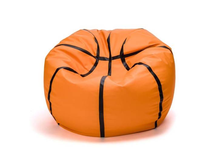 Basketball Pouf XL - Pouf Chambre Ballon Basket Simili Cuir Génial pour Fans Enfants Fauteuil Gaming 100x55cm Orange Ecopuf