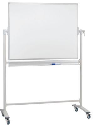 Mobile Drehtafel Franken, Querformat, 360° schwenkbar, mit Stativ, B 1200 x H 900 mm, emailliert weiß