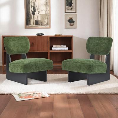 "25.61"" Polyester Modern Lounge Chairs with Sturdy Wood Base and Minimalist Design and Ergonomic Comfort"