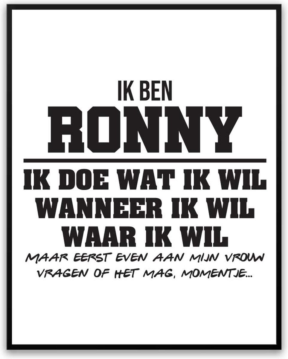 Ronny Fotolijst met glas en grappige foto Man Vrouw - 30 x 40 cm