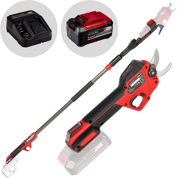 Einhell GP-LS 18/28 Li T BL-Solo - Sécateur électrique sur perche - 18 V 5,2 Ah - Diamètre de coupe 24 mm