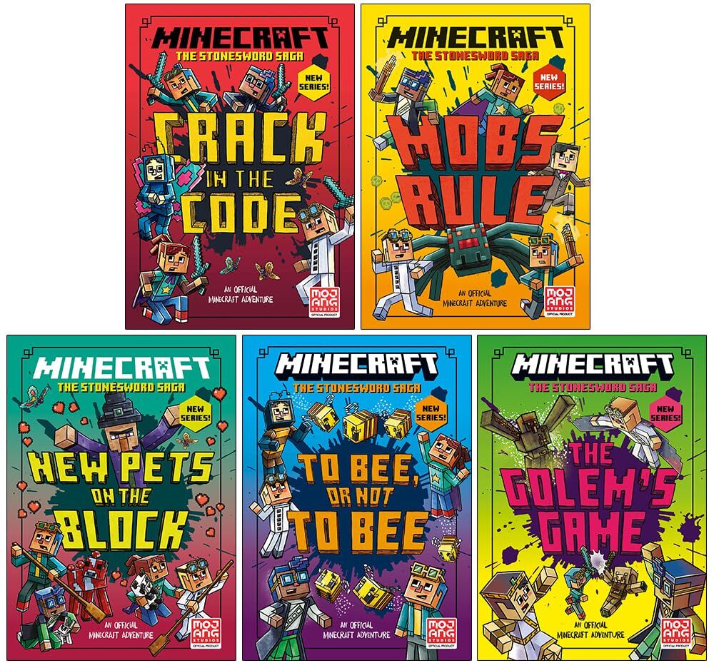 Farshore Minecraft Stonesword Saga 5 Books Collection Set – Mobs Rule! & Minecraft Adventure Collection