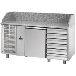 Tecnodom Pizza Counter 2 Türen GN 1/1 Motor Gruppe SX 6 neutrale Schubladen und Granit-Top