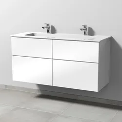 Sanipa 3way Waschtisch-Set mit Keramik-Waschtisch Design und Unterbau, Weiß-Glanz, SF48378 SF48378