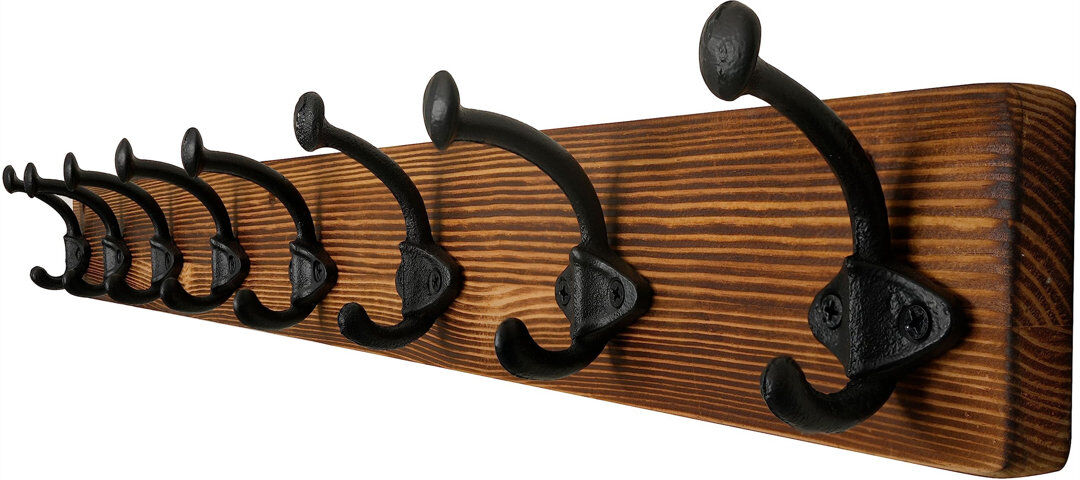 August Grove 8 - Hook Brown 9cm H X 90cm W X 8cm D