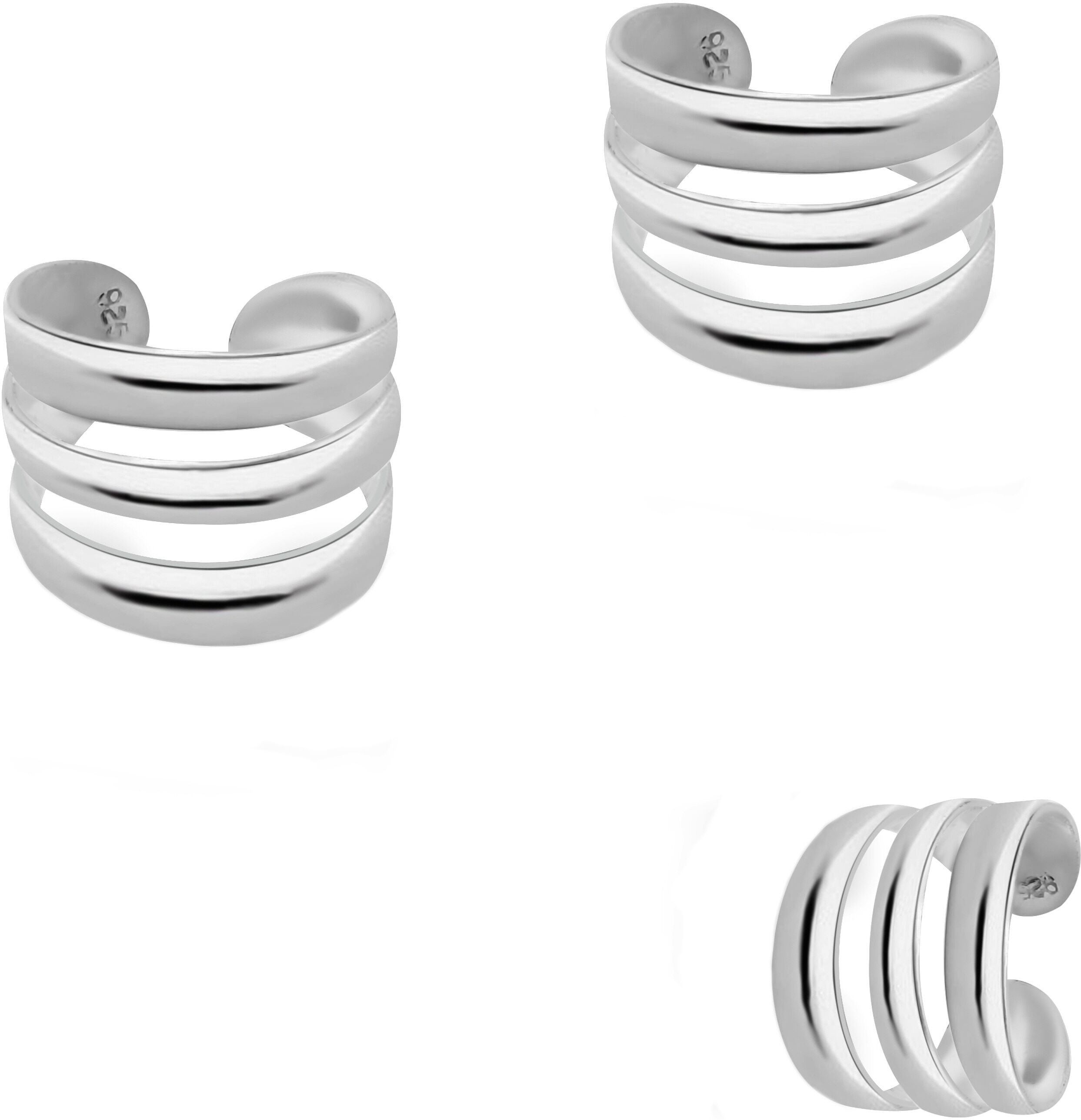 Paar Ohrklemmen FIRETTI "Schmuck Geschenk Silber 925 Ohrschmuck Ear Cuff", silber (silberfarben), Ohrringe, Damen, 10mm, Silber 925 (Sterlingsilber), Made in Germany
