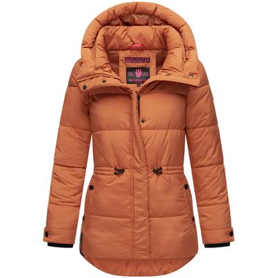 Winterjacke MARIKOO "Akumaa", Damen, Gr. S (36), bunt (rusty cinnamon), 100% Polyester, Jacken Winterjacke, mit tailliertem Schnitt