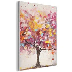 AKUSTIKBILD Aquarell - Baum - Kunst - Abstrakt Kunstdruck Schlafzimmer 50x70 cm