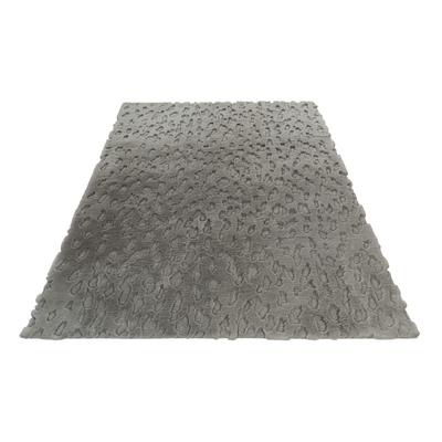 Teppich OBSESSION "My Valley 245", silber (silberfarben), B:80cm H:22mm L:150cm, Polyester, Teppiche, Teppich, Uni Farben, Hoch-Tief Effekt, besonder weich, Wohnzimmer