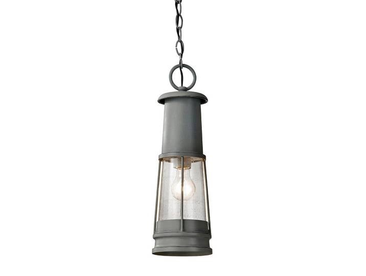 Elstead Lighting Aussenhängeleuchte Chelsea, Dunkelgrau, Metall, Glas, 59 cm, RoHS, Lampen & Leuchten, Außenbeleuchtung, Außendeckenleuchten