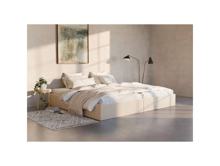 Boxxx Polsterbett, Creme, Birke, Schichtholz, 240x200 cm, Bettkasten, in verschiedenen Größen erhältlich, Schlafzimmer, Betten, Familienbetten