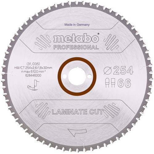 Metabo LAMINATE CUT PROFESSIONAL 628446000 Kreissägeblatt 254 x 30 x 2mm Zähneanzahl: 66 1St.