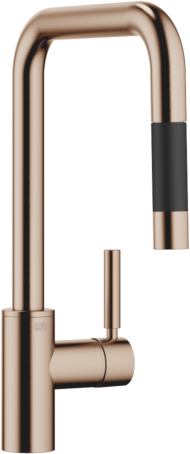Dornbracht META Square Pull-down Küchenarmatur 33870861-42 herausziehbar, mit Brausefunktion, Ausladung 240mm, Bronze gebürstet