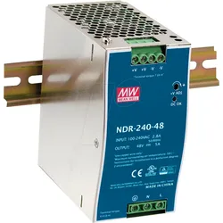 MW NDR-240-24 - Schaltnetzteil, Hutschiene, 240 W, 24 V, 10 A