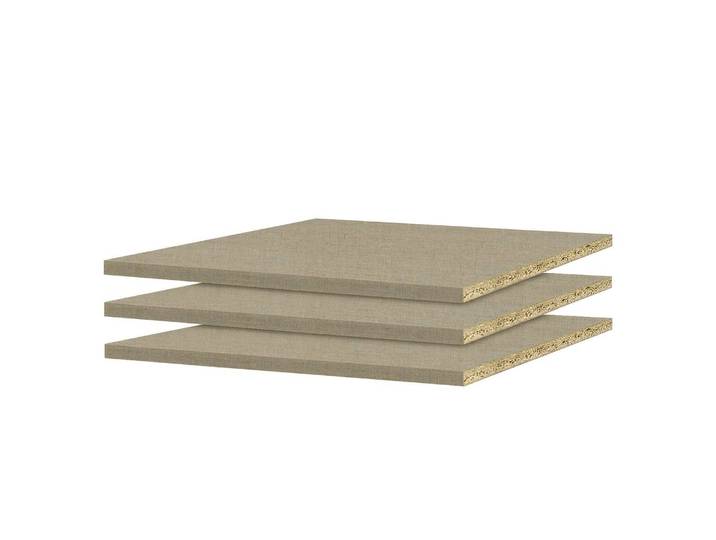 Étagère 66 cm 66 x 1 x 48cm Beige Lot de 3 Panneau aggloméré enduit