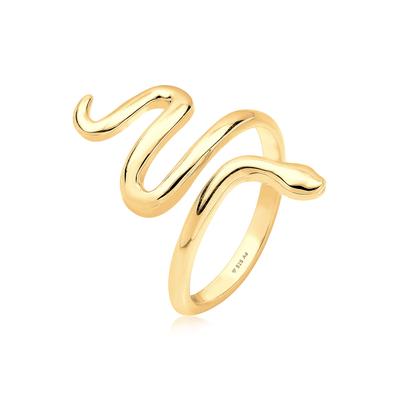 Silberring ELLI "Ring Schlange Dschungel Statement 925 Silber" Gr. 54, gold, Fingerringe, Damen, 54, Silber 925 (Sterlingsilber), Silberring