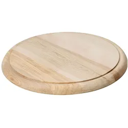 Excellent Houseware Edles Schneidebrett rund 25cm - hochwertiges Holz-Frühstücksbrett, Schneidebrett, Braun, Beige