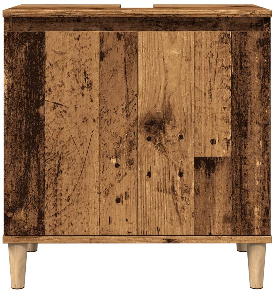 vidaXL Móvel p/ lavatório 58x33x60 cm derivados madeira madeira velha Marrón