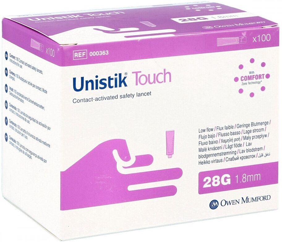 Unistik Touch 28 G Sicherheitslanzetten 100stk