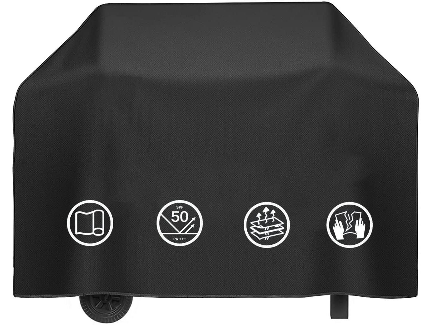 Merkloze waterdichte grillcover voor barbecue met opbergzak