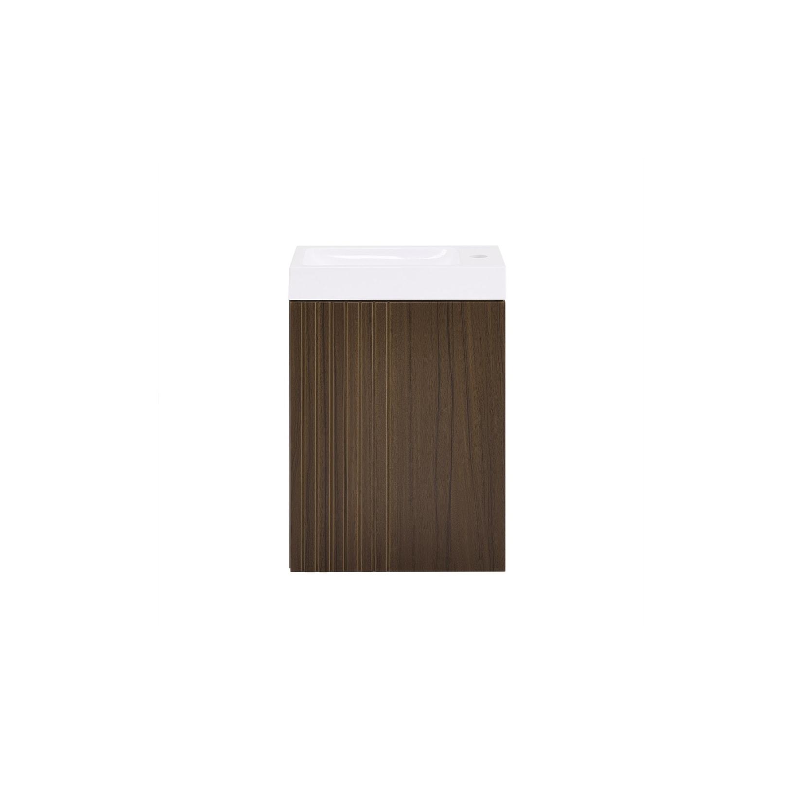 SoBuy Badmöbel mit Waschbecken und 2 Türen Braun 40x22x56cm Minimalistisch