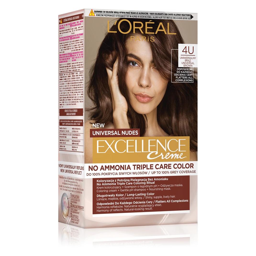 L'Oréal Paris L'OREAL Excellence Creme Universal Nudes farba do w os w uniwersalny br z 4U (Universal Brown 4U) (3600523998463)