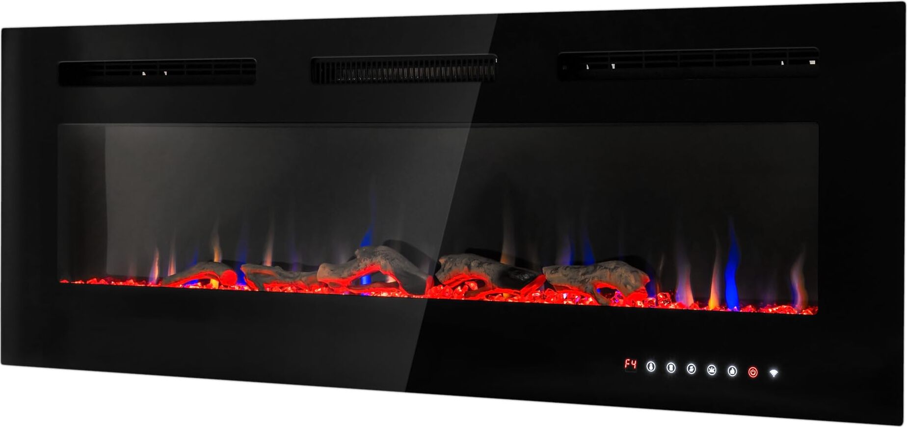 Termofol Elektrokamin - Kamin Elektrisch - Elektrokamin mit Heizung und Kaminfeuer - Schwarz - 127 cm